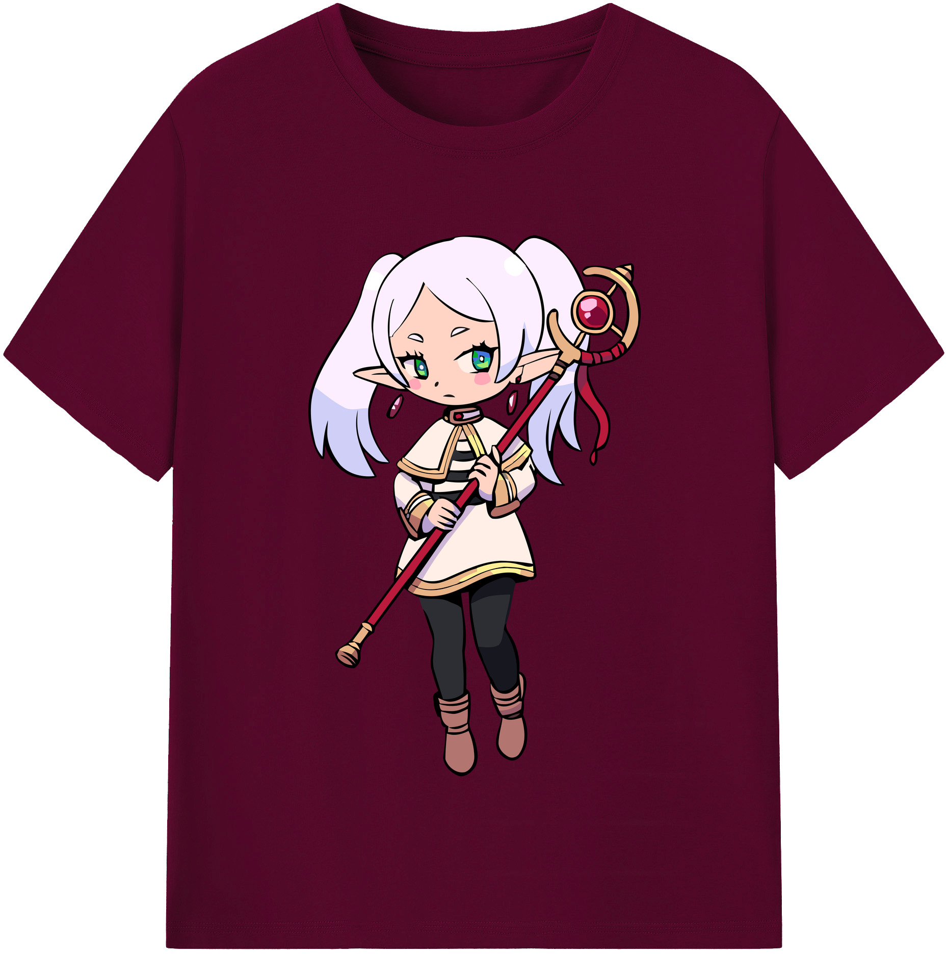（画像用） 葬送のフリーレン Frieren レディースカジュアルプリントTシャツ（綿100％）